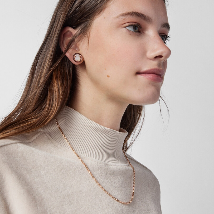 mittellange kette mit 18-karätiger roségoldplattierung auf silber 50 cm lang tous hand