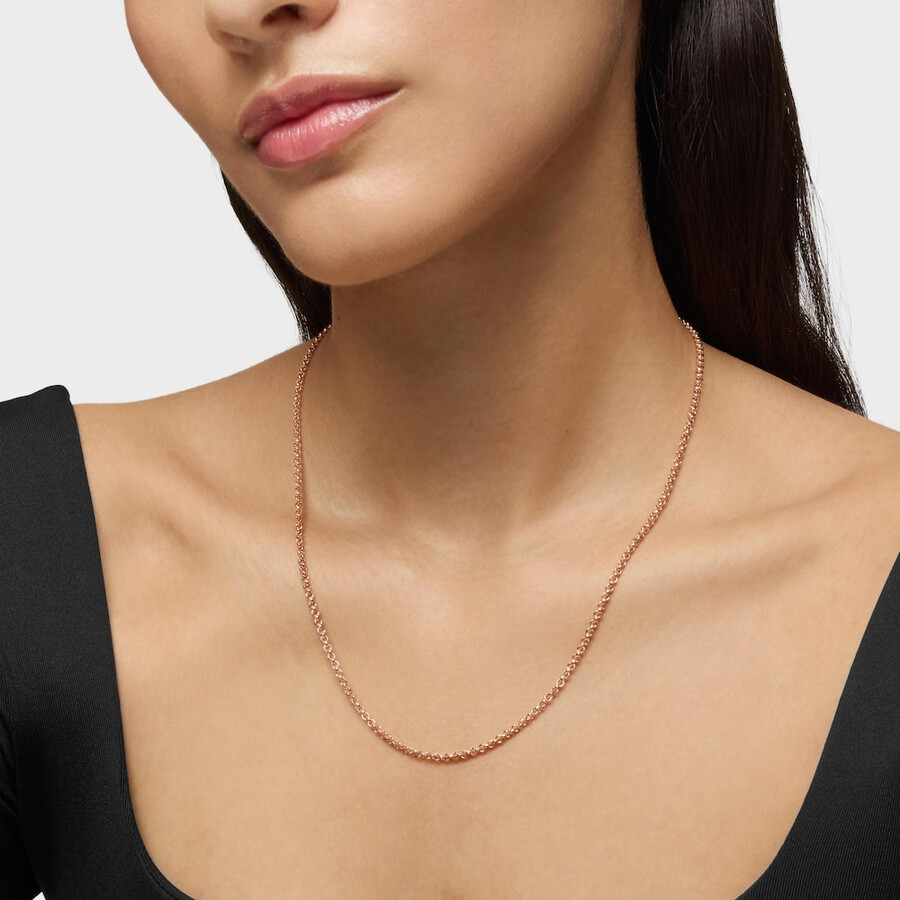 mittellange kette mit 18-karätiger roségoldplattierung auf silber 50 cm lang tous hand