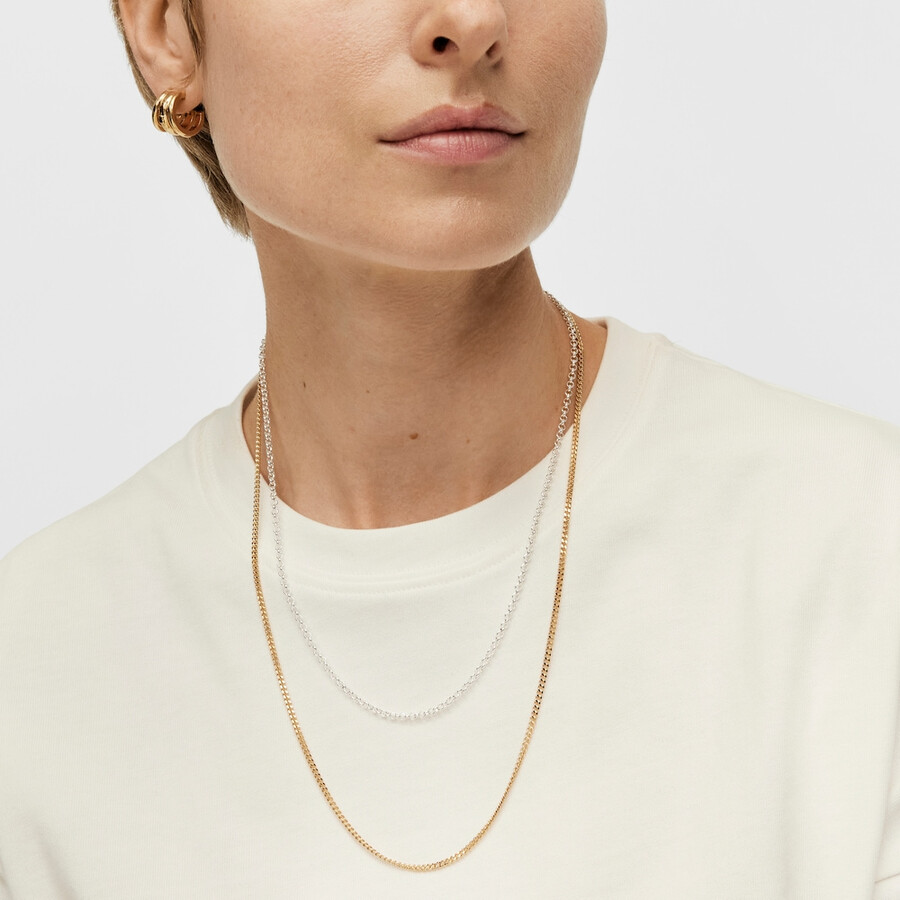 mittellange seilkette mit 18-karätiger vergoldung auf silber 60 cm lang tous-kette