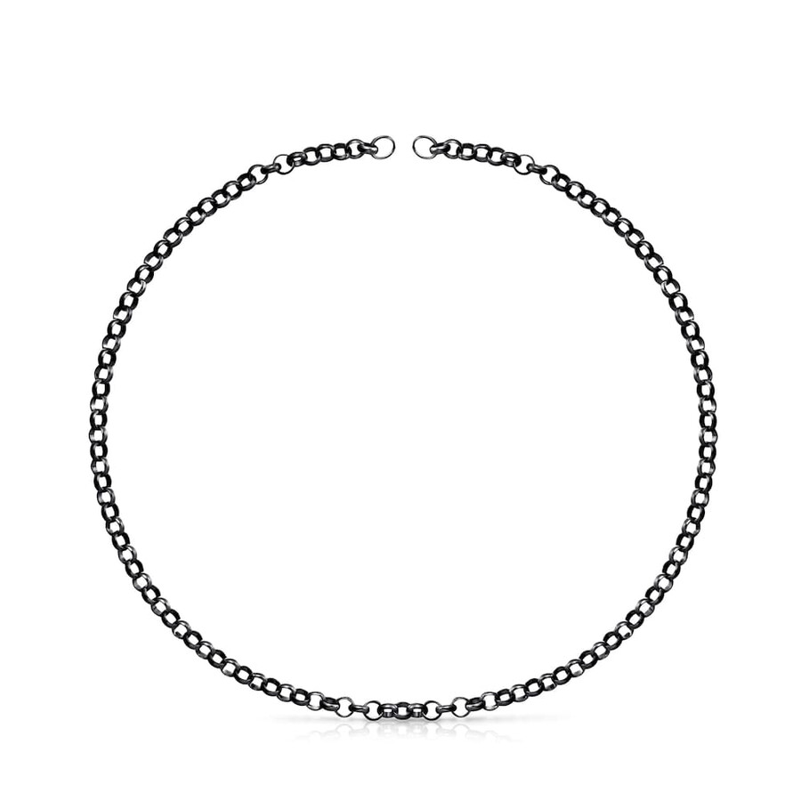 42 cm dunkelsilbernes halsband.