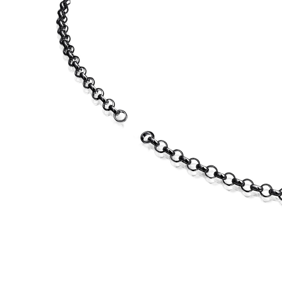 42 cm dunkelsilbernes halsband.