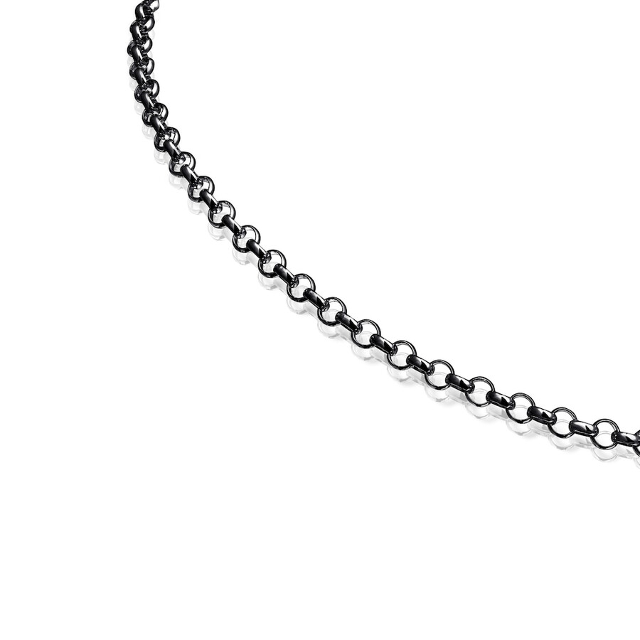 42 cm dunkelsilbernes halsband.