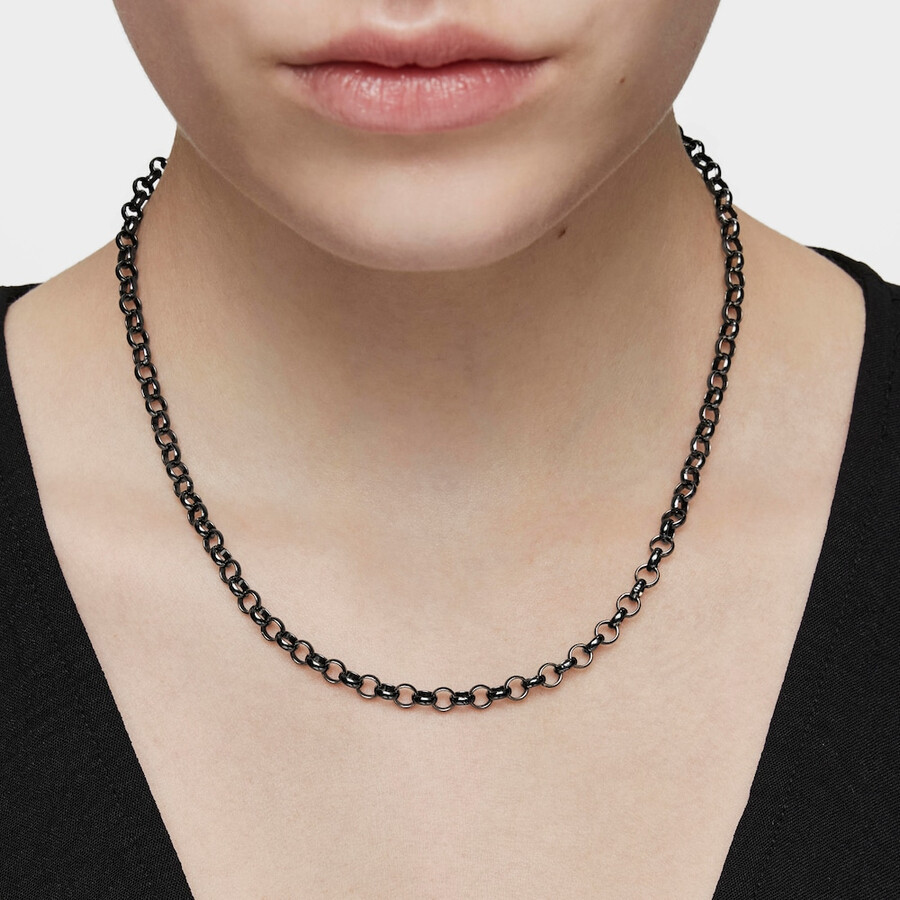 42 cm dunkelsilbernes halsband.