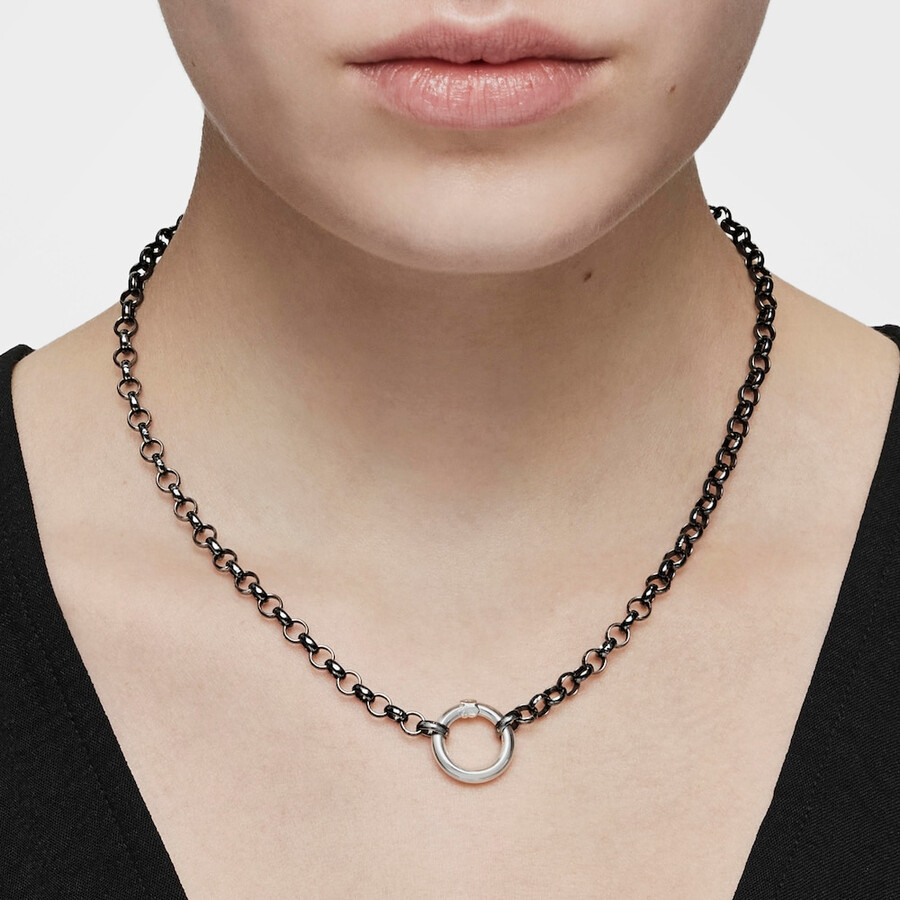 42 cm dunkelsilbernes halsband.