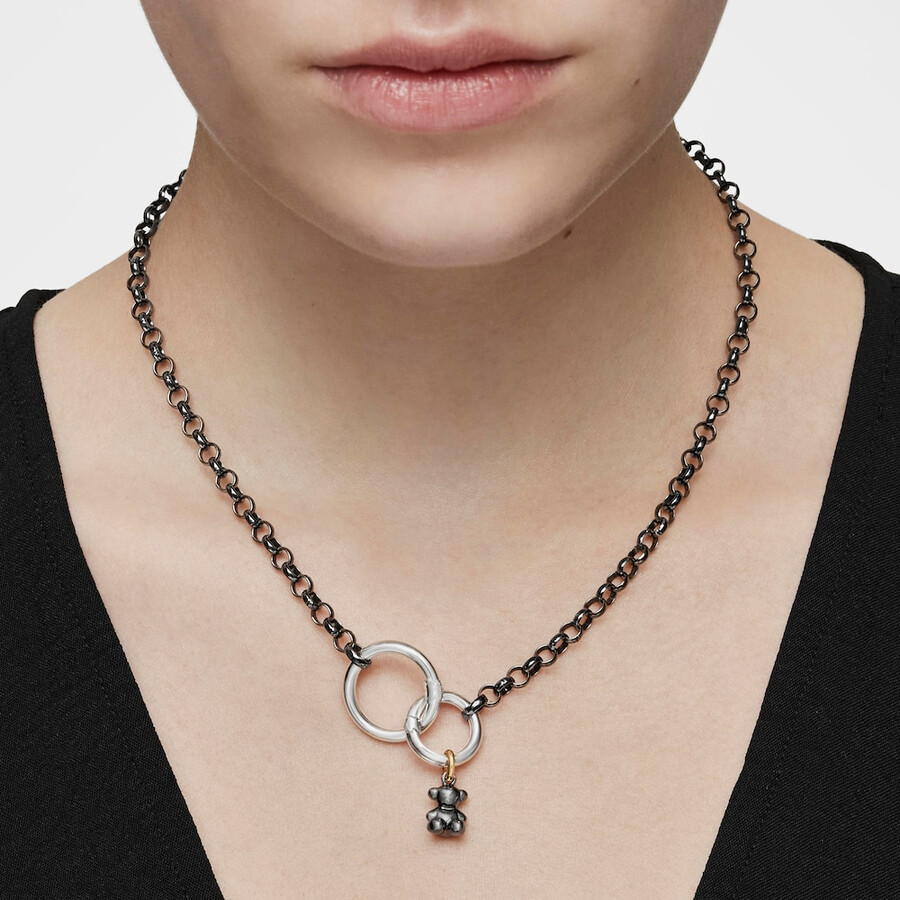 42 cm dunkelsilbernes halsband.
