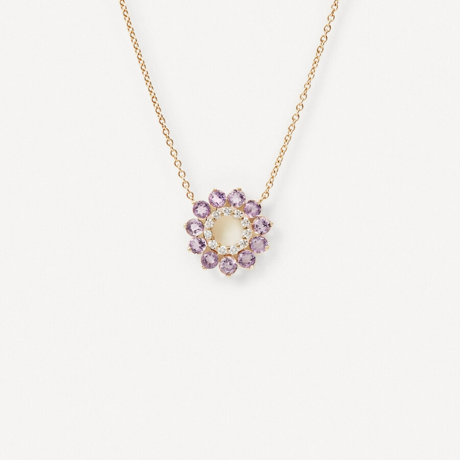 halskette aus gold mit diamanten und amethyst von tous atelier