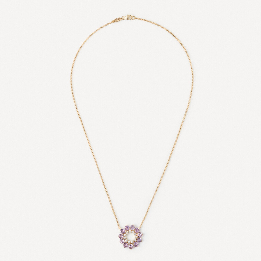 halskette aus gold mit diamanten und amethyst von tous atelier