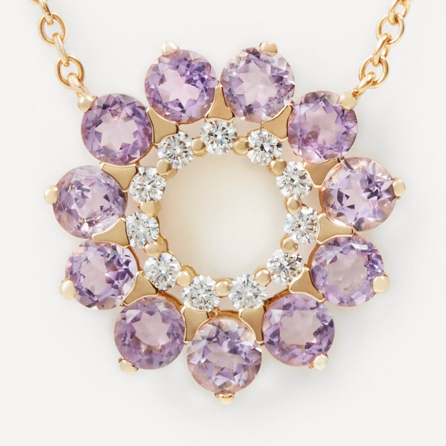 halskette aus gold mit diamanten und amethyst von tous atelier
