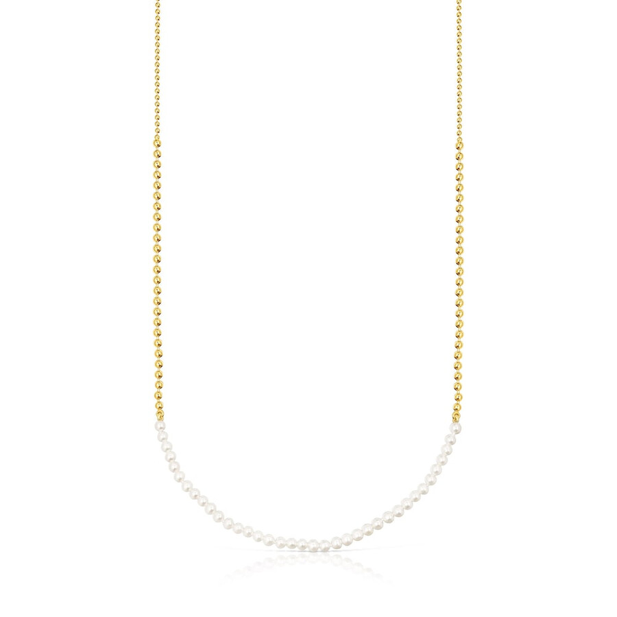 silber-vergoldetes hochglanz-choker mit perlen