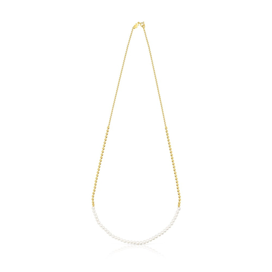 silber-vergoldetes hochglanz-choker mit perlen