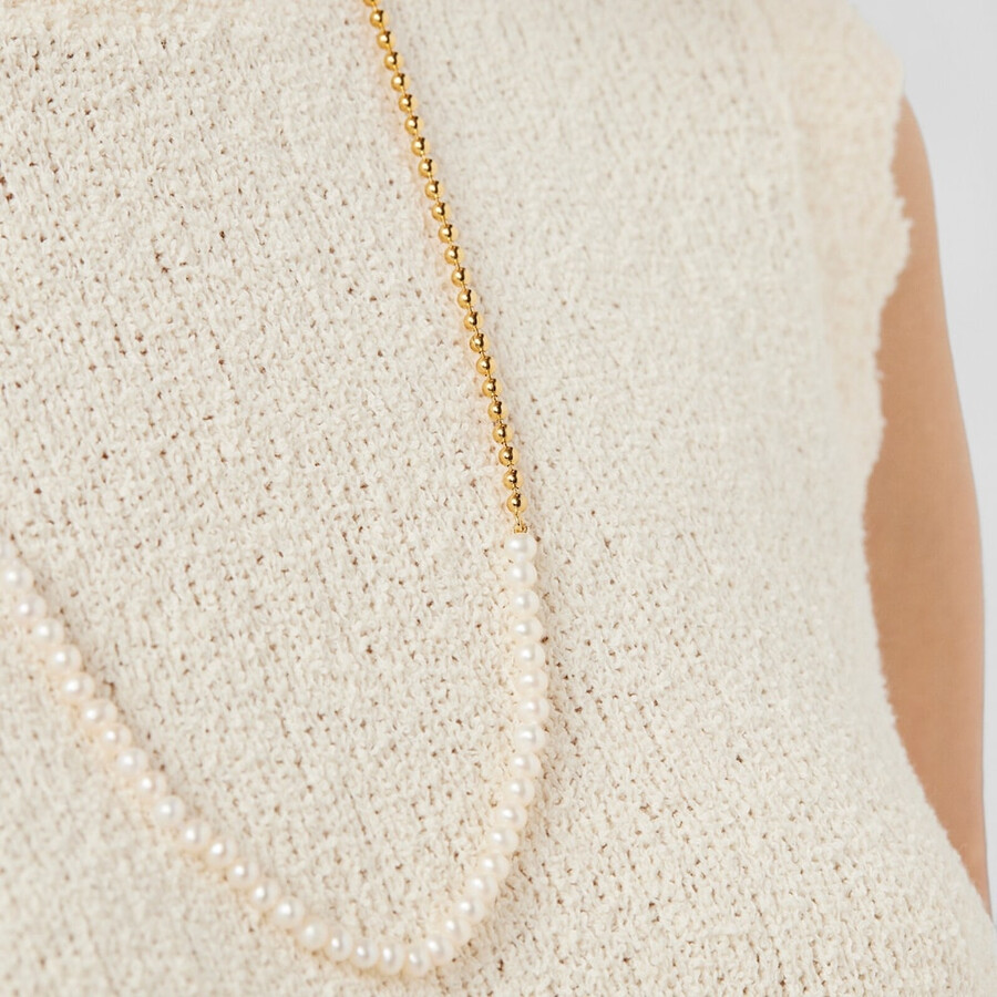 silber-vergoldetes hochglanz-choker mit perlen