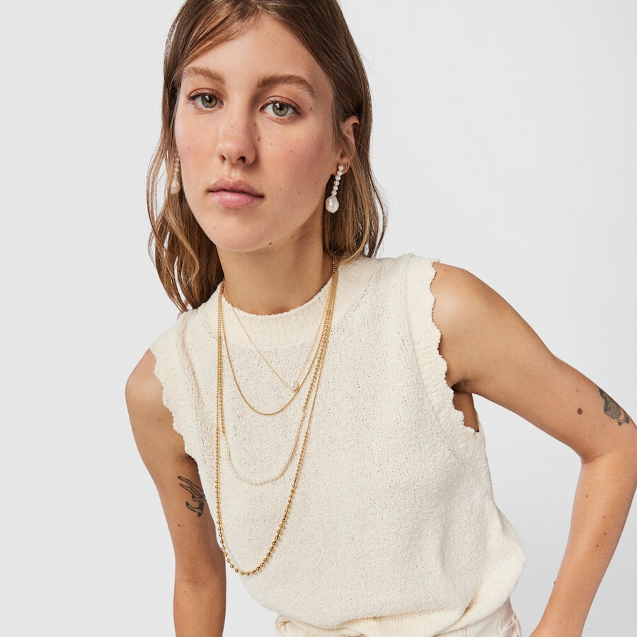 silber-vergoldetes hochglanz-choker mit perlen