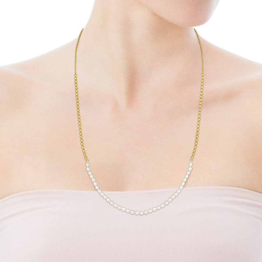silber-vergoldetes hochglanz-choker mit perlen