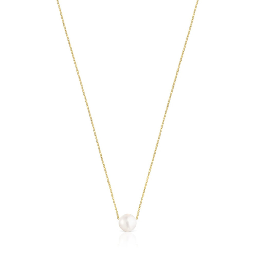 silber-vermeil glänzende halskette mit perle