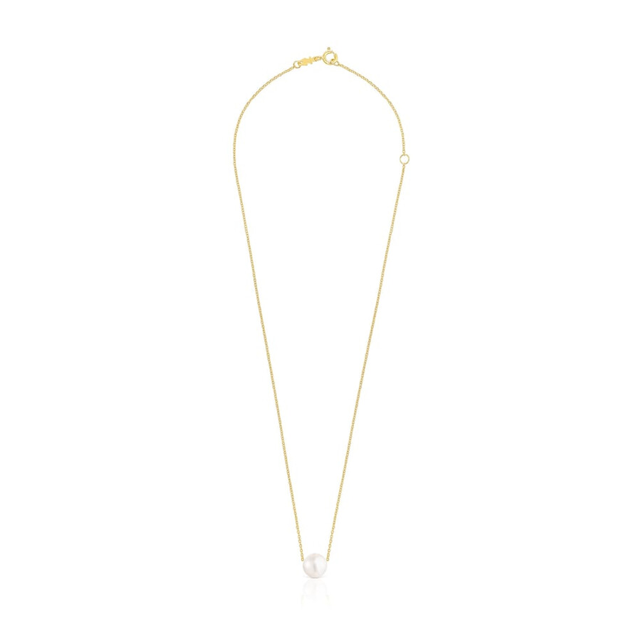 silber-vermeil glänzende halskette mit perle