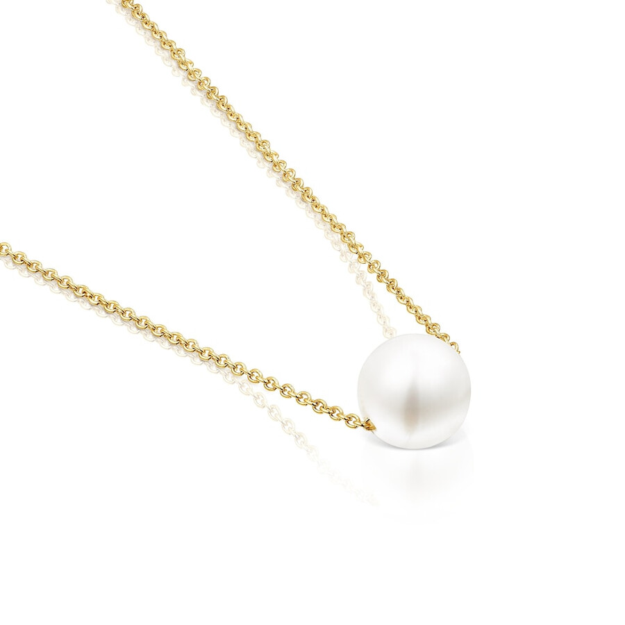 silber-vermeil glänzende halskette mit perle