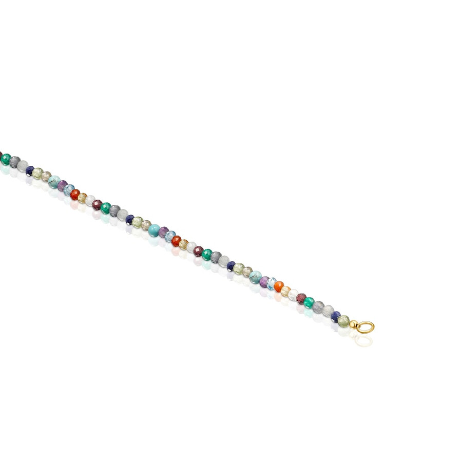 tous good vibes choker aus silberversilbertem metall mit edelsteinen