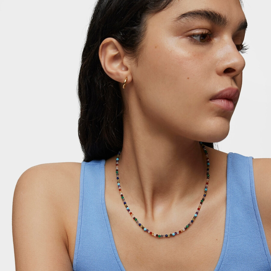 tous good vibes choker aus silberversilbertem metall mit edelsteinen