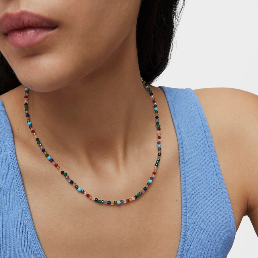 tous good vibes choker aus silberversilbertem metall mit edelsteinen