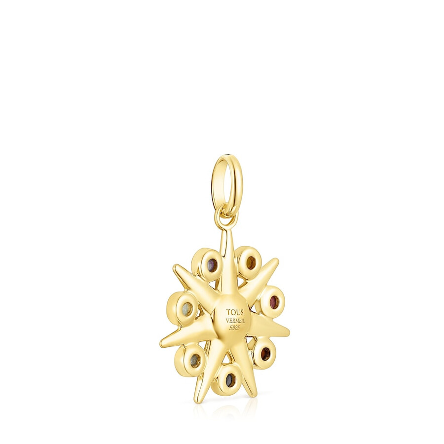 silber-vermeil-anhänger „magic nature sun mit edelsteinen
