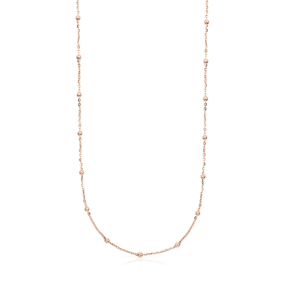 choker mit 18-karätiger roségoldplattierung über silber und kugeln tous-kette