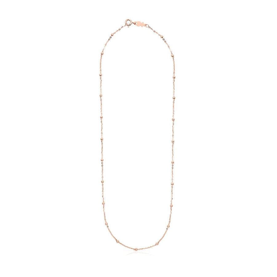 choker mit 18-karätiger roségoldplattierung über silber und kugeln tous-kette