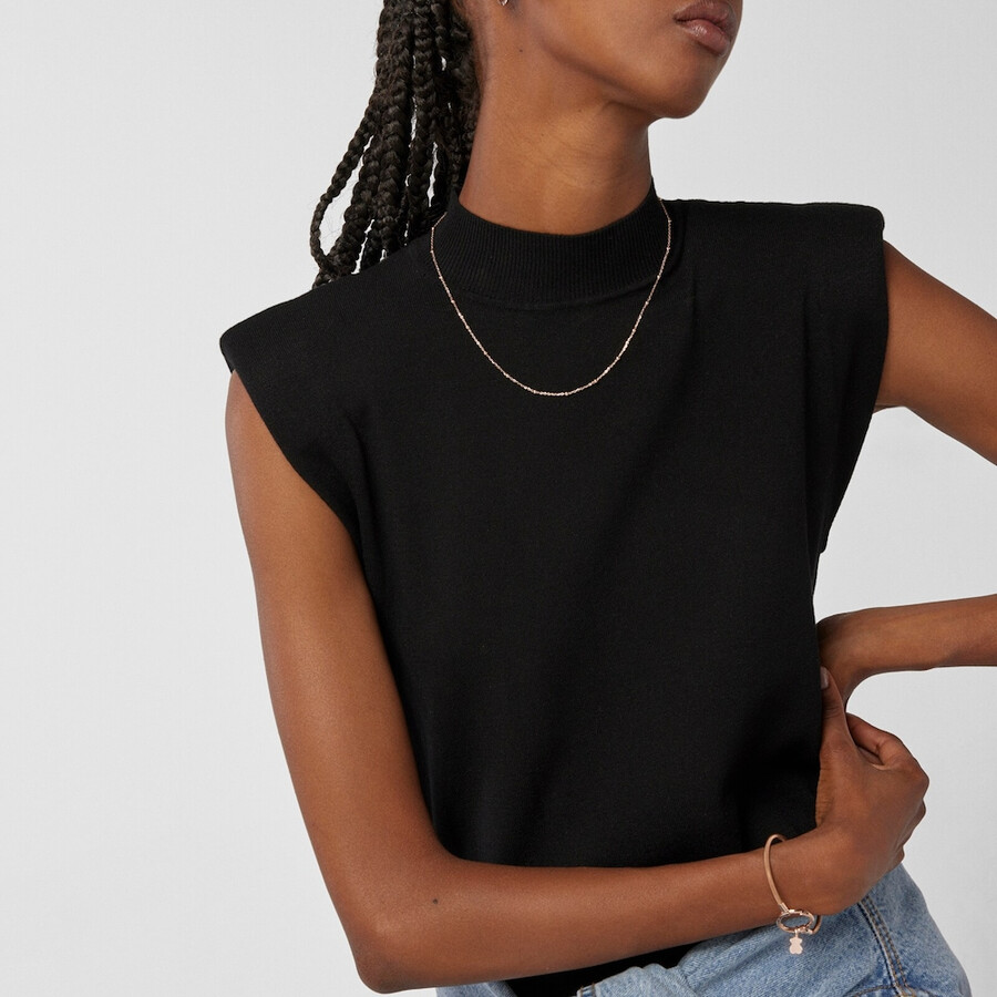 choker mit 18-karätiger roségoldplattierung über silber und kugeln tous-kette