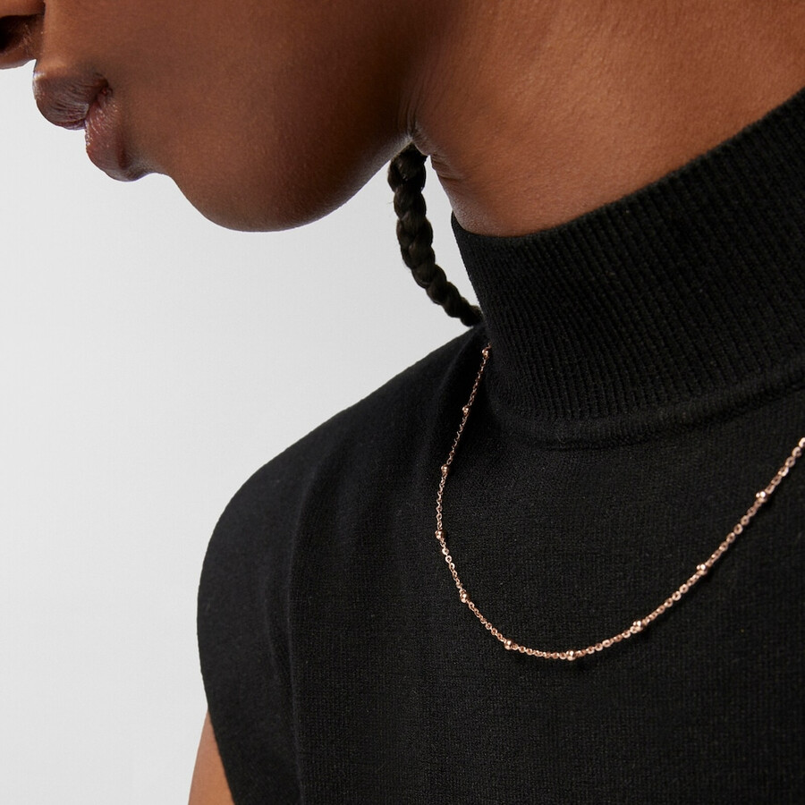 choker mit 18-karätiger roségoldplattierung über silber und kugeln tous-kette