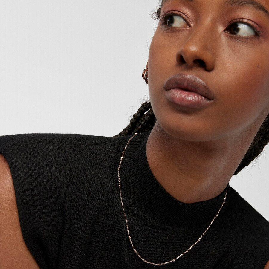 choker mit 18-karätiger roségoldplattierung über silber und kugeln tous-kette