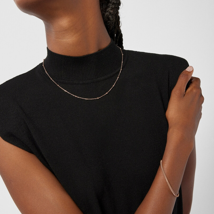 choker mit 18-karätiger roségoldplattierung über silber und kugeln tous-kette