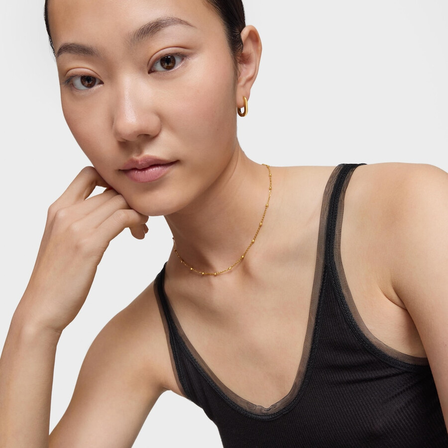 choker mit 18-karätiger vergoldung auf silber und abwechselnden kugeln von tous basics
