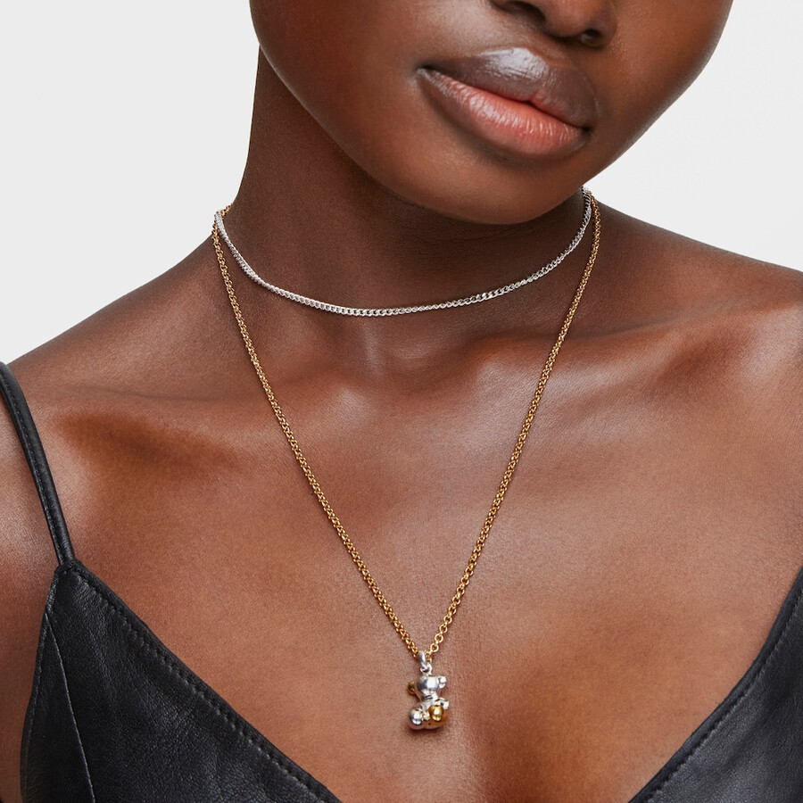 choker mit 18-karätiger vergoldung auf silber und ringen 45 cm lange tous-kette