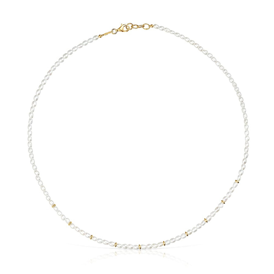 choker mit 18-karätiger vergoldung auf silber und zuchtperlen glänzend