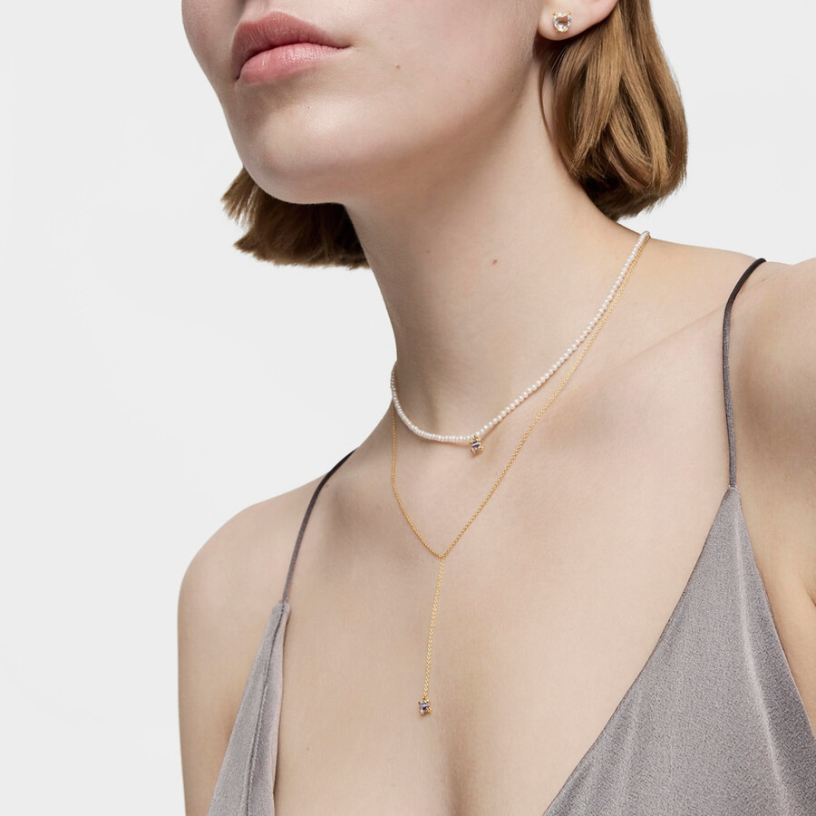 choker aus zuchtperlen gold und tansanit farbpillen