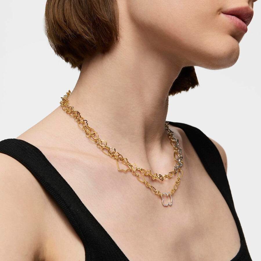 neue zweifarbige silueta-halskette mit motiven