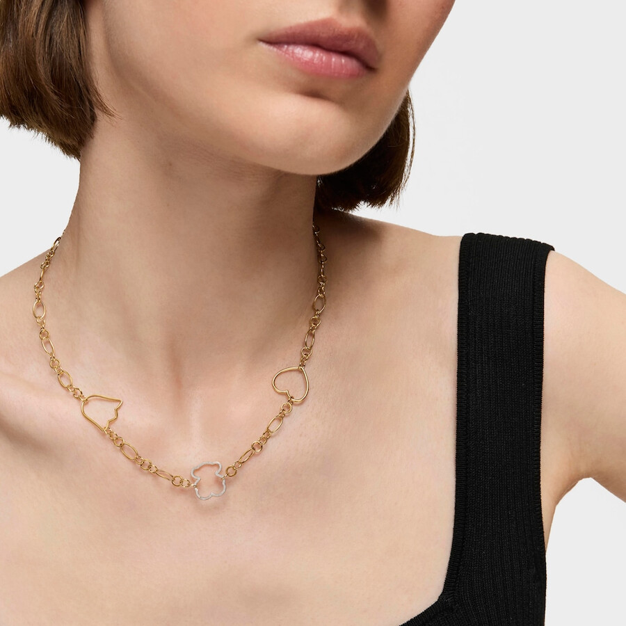 neue zweifarbige silueta-halskette mit motiven