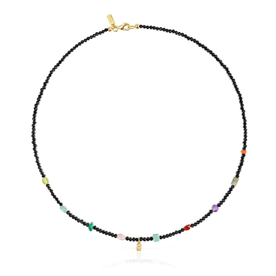 bold bear choker mit 18-karätiger vergoldung auf silber onyx und edelsteinen