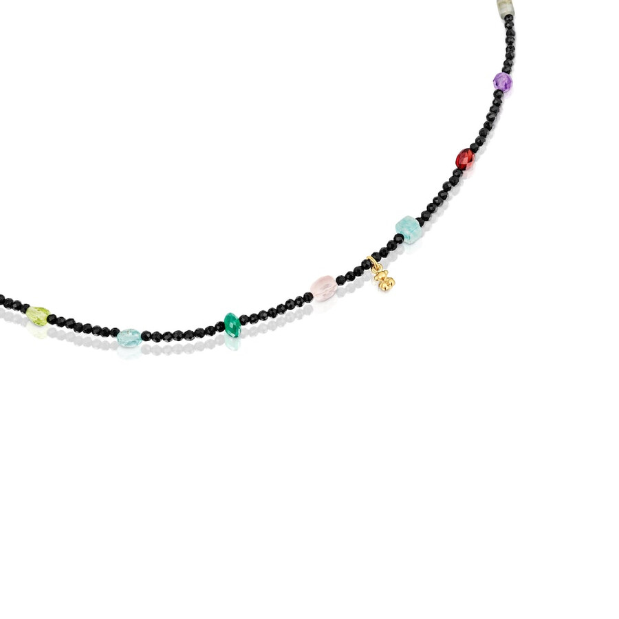 bold bear choker mit 18-karätiger vergoldung auf silber onyx und edelsteinen
