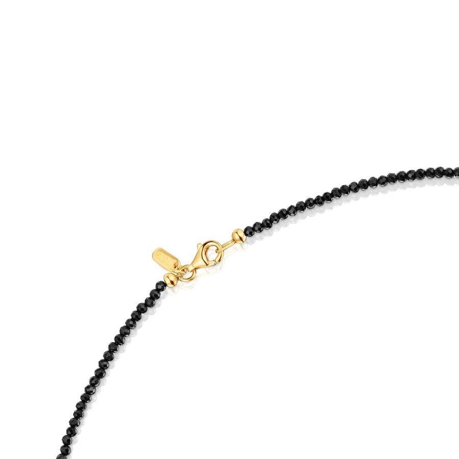 bold bear choker mit 18-karätiger vergoldung auf silber onyx und edelsteinen
