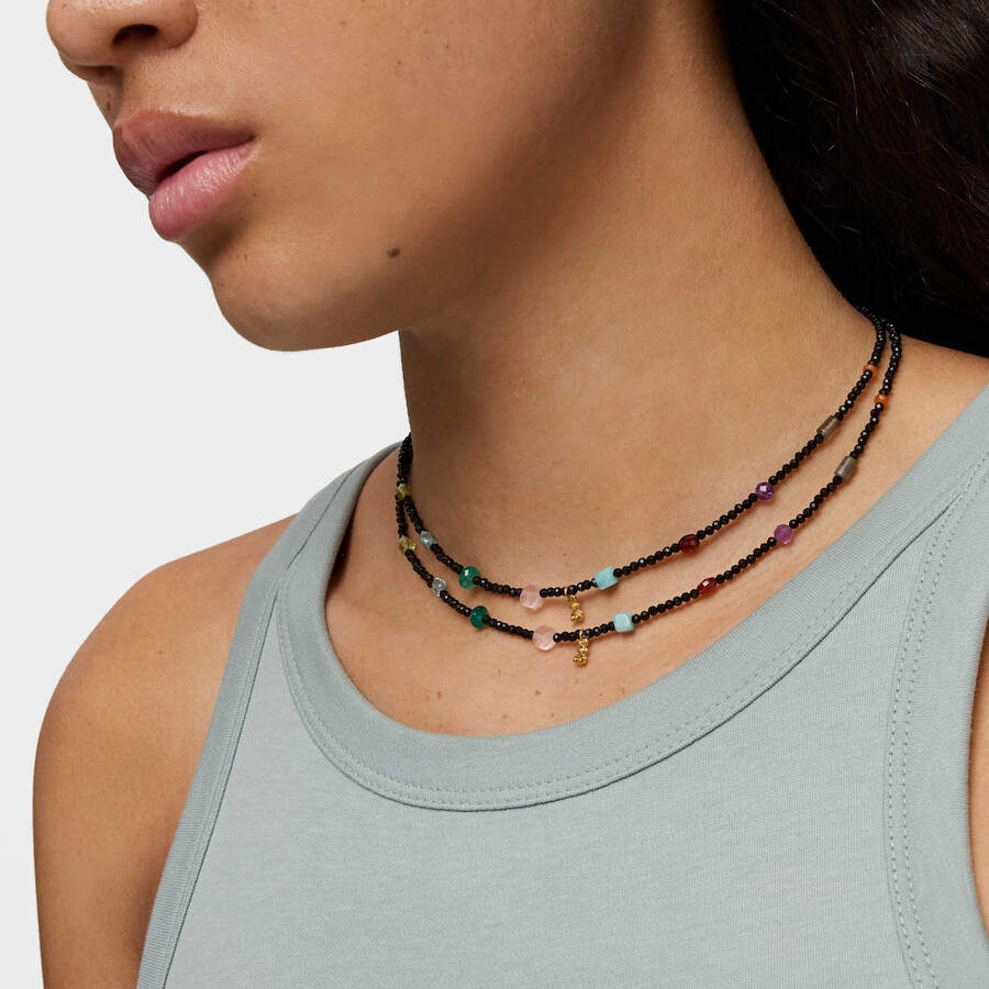 bold bear choker mit 18-karätiger vergoldung auf silber onyx und edelsteinen