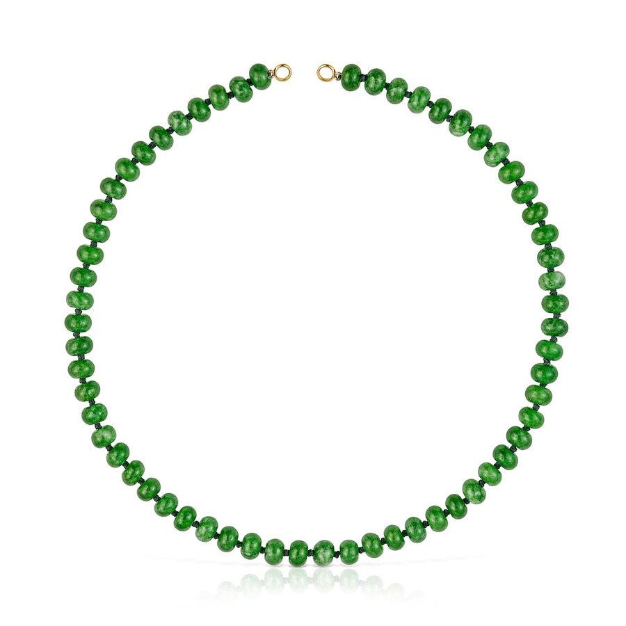 ovaler choker mit 18-karätiger vergoldung auf silber und grünem quarzit