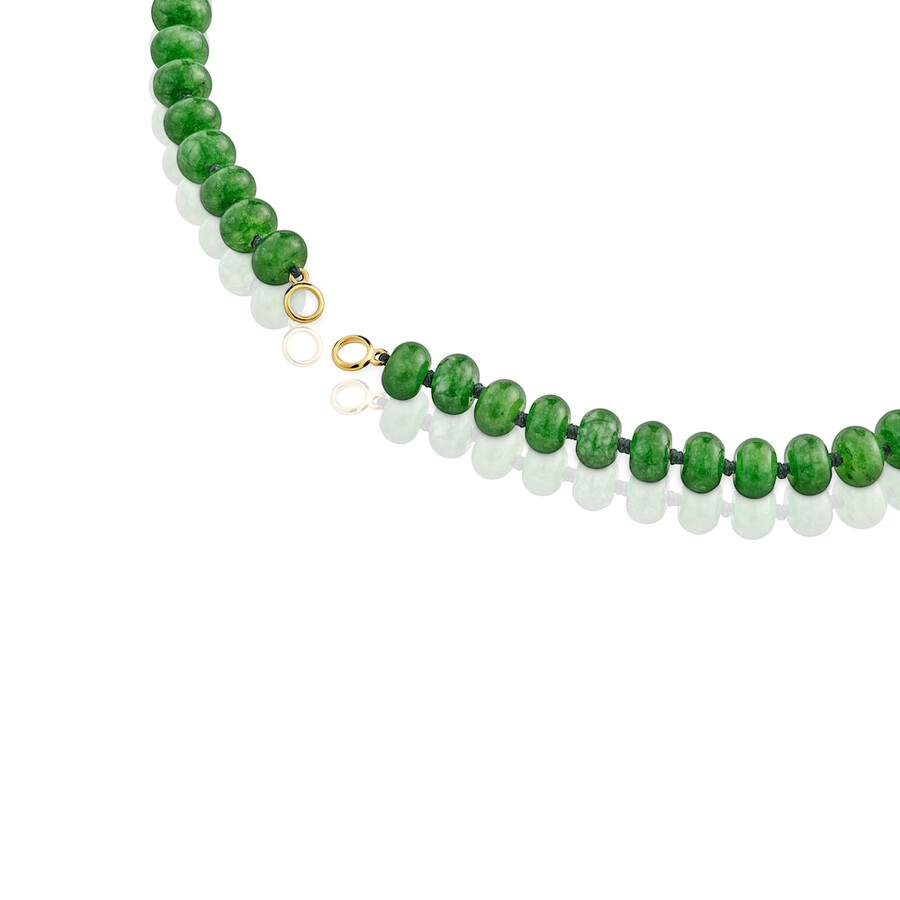 ovaler choker mit 18-karätiger vergoldung auf silber und grünem quarzit