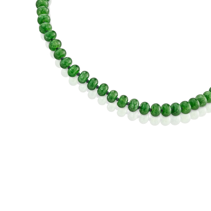 ovaler choker mit 18-karätiger vergoldung auf silber und grünem quarzit