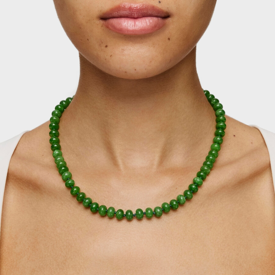 ovaler choker mit 18-karätiger vergoldung auf silber und grünem quarzit