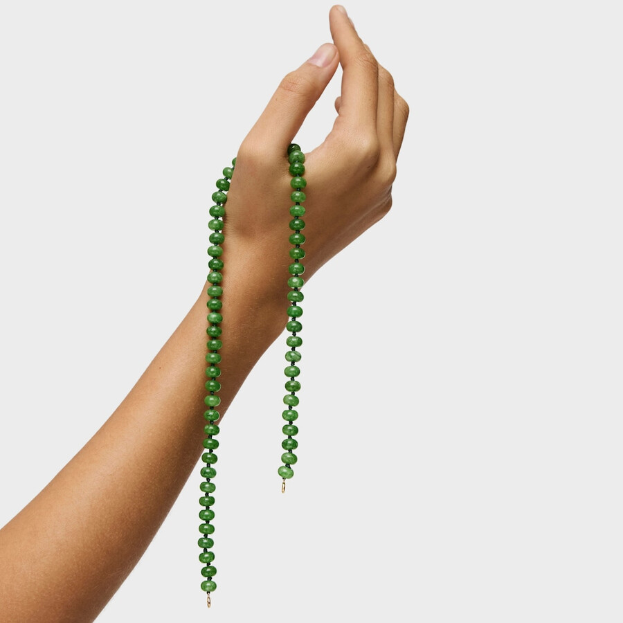ovaler choker mit 18-karätiger vergoldung auf silber und grünem quarzit