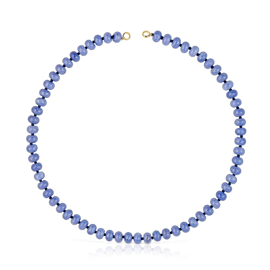 ovaler choker mit 18-karätiger vergoldung auf silber und blauem quarzit
