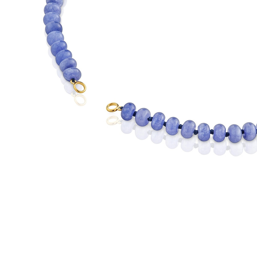 ovaler choker mit 18-karätiger vergoldung auf silber und blauem quarzit