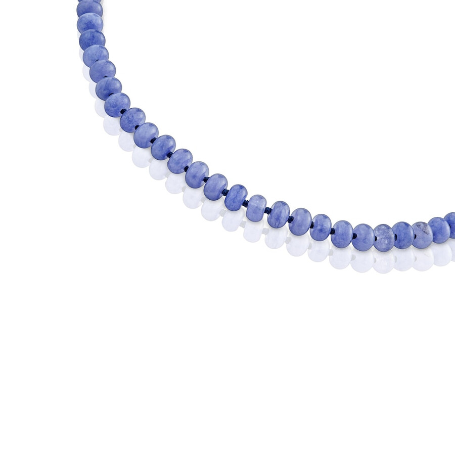 ovaler choker mit 18-karätiger vergoldung auf silber und blauem quarzit
