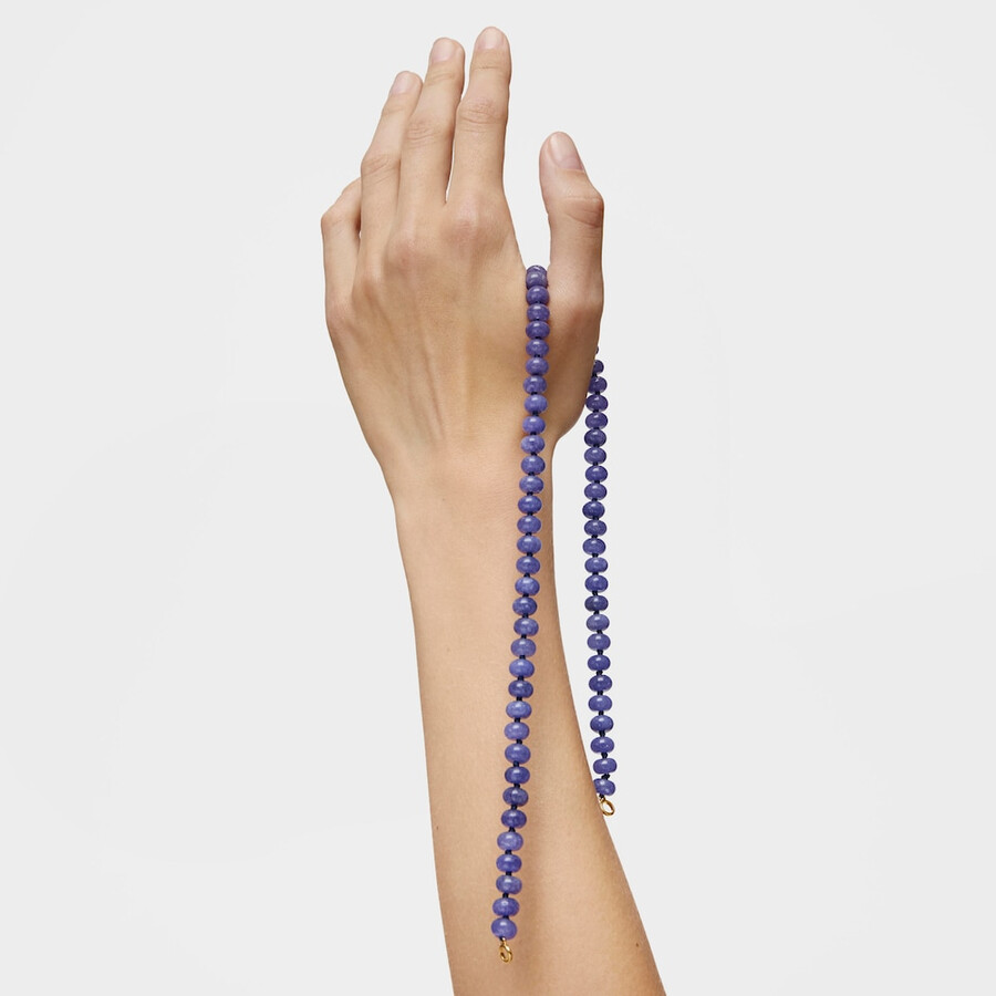 ovaler choker mit 18-karätiger vergoldung auf silber und blauem quarzit