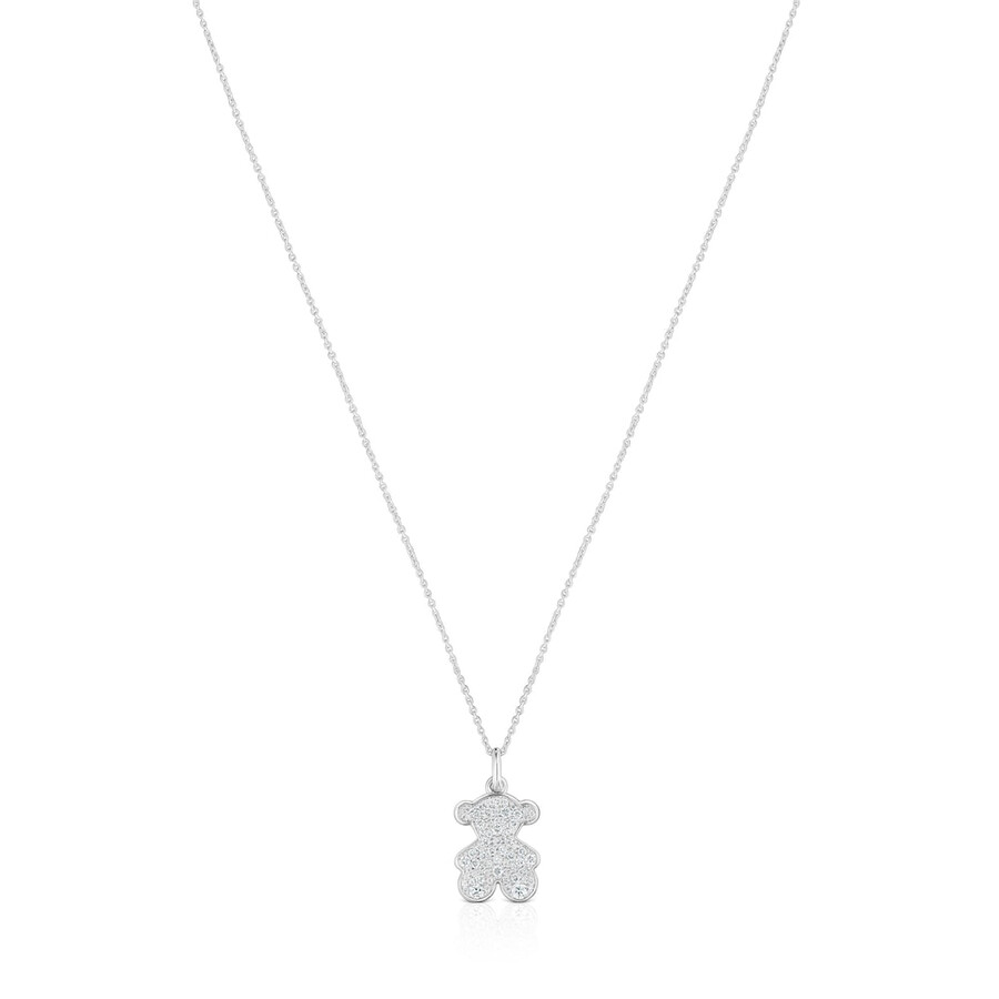 kurze 16 mm bärenhalskette aus weißgold mit diamanten von icon gems